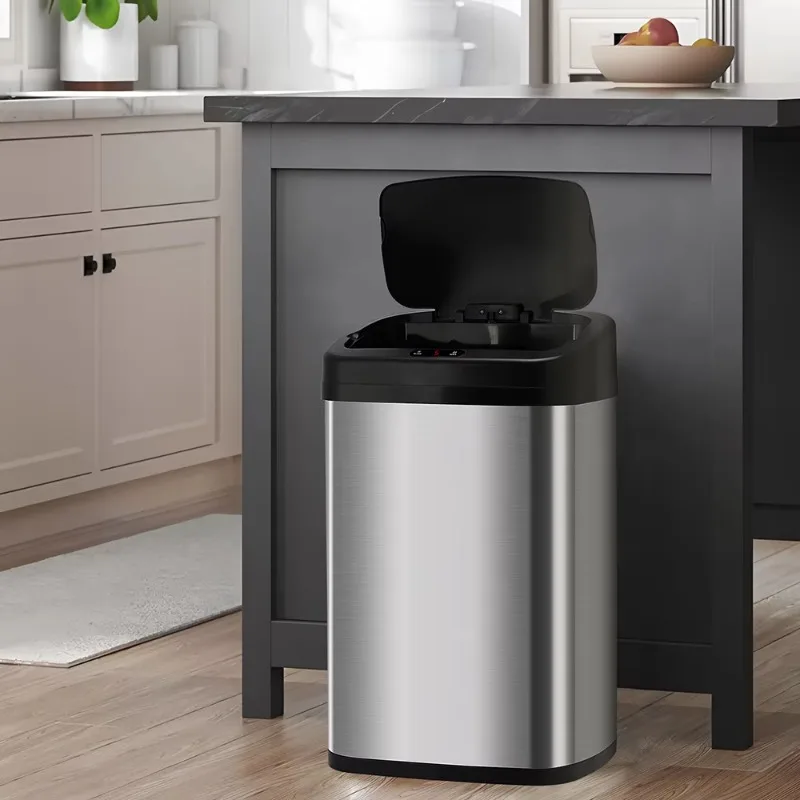 

Custom 30/40/50 L contactless stainless steel smart trash can kitchen trash can for office and bedroom