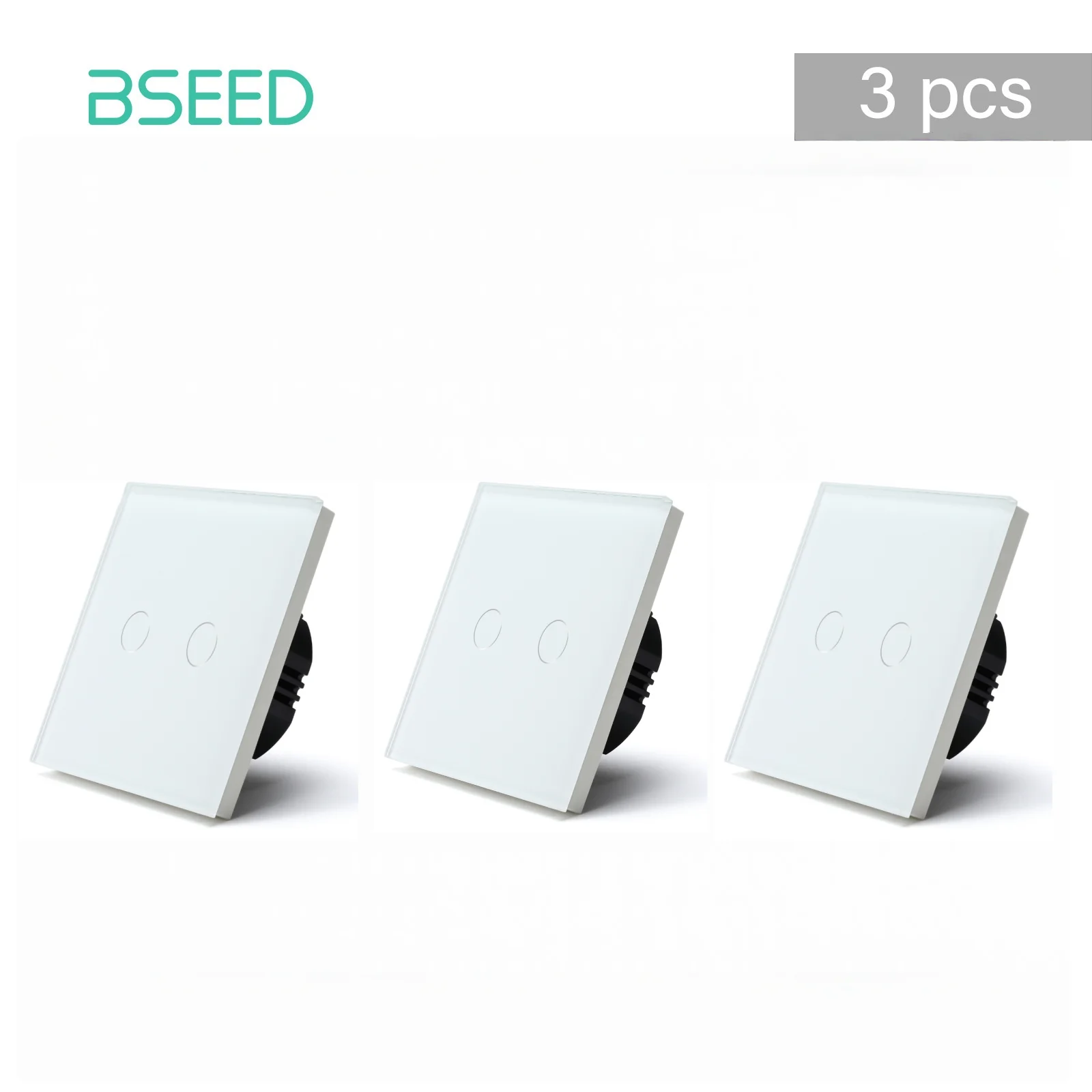 BSEED Touch-schakelaars 1/2Gang 1-weg wandlichtschakelaars Glas sensorscherm Thuisschakelaars Blauwe LED-achtergrondverlichting EU-norm
