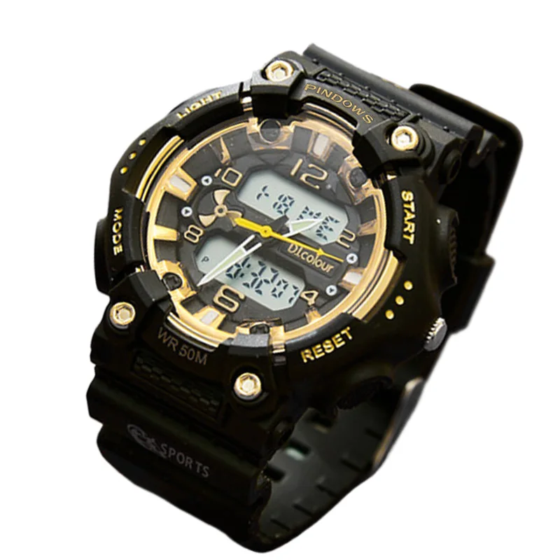 Multifunction Large Digital Watch Man Dual Display Backlight Electronic Hand Clock Boy Fashion Big Dial Sports Wristwatches Male