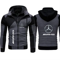 Men's Mercedes-Benz Motorcycle Jacket 2024 New Trendy Zipper Hoody Sweatshirt Casual Pullover Sportswear Mercedes-Benz Coat Tops