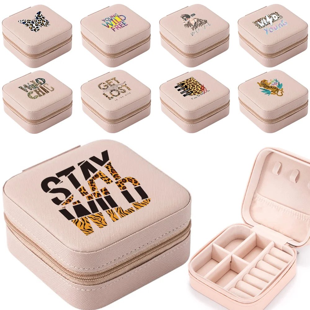 

Jewelry Organizer Box Jewelry Ring Necklace Earrings Storage Box Wild Pattern Jewelry Home Cosmetic Organizer Display