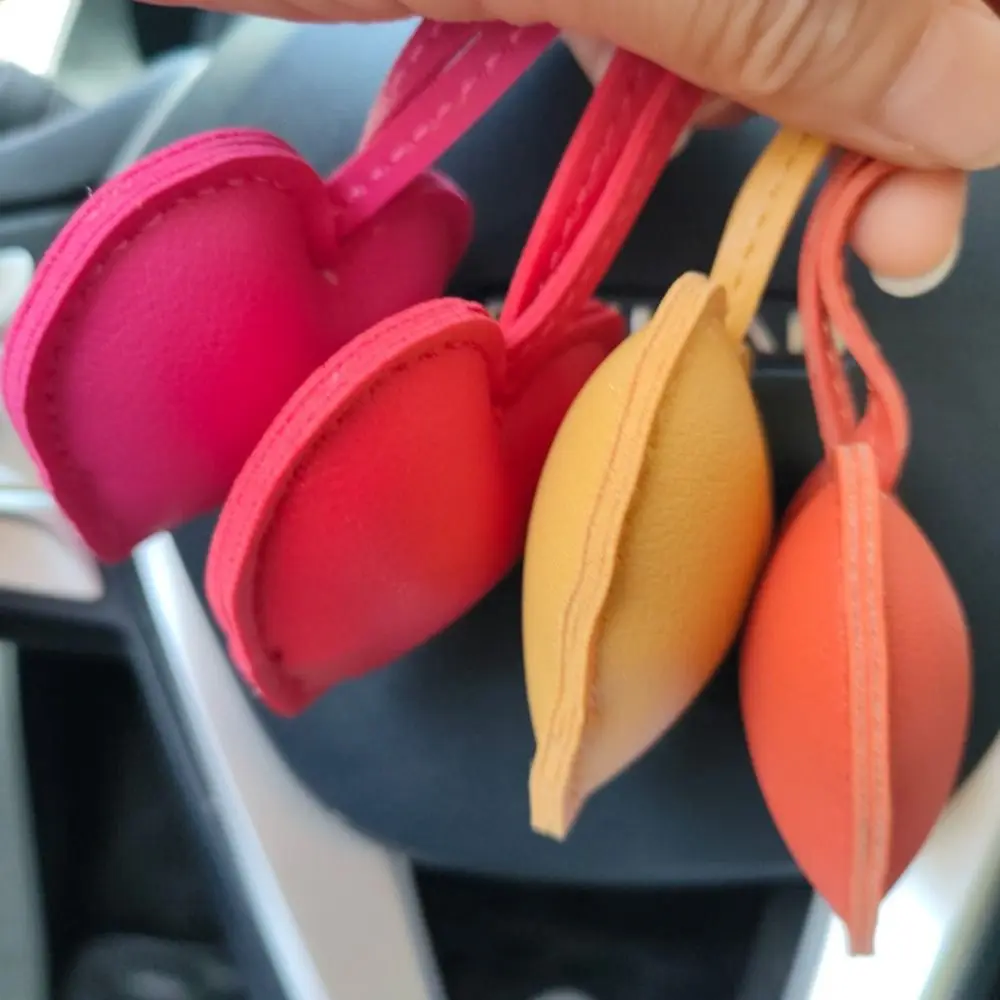 Cute PU Leather Heart Keychain Love Car Keyring PU Leather Hanger 14 Colors Fashion Bag Pendant Men