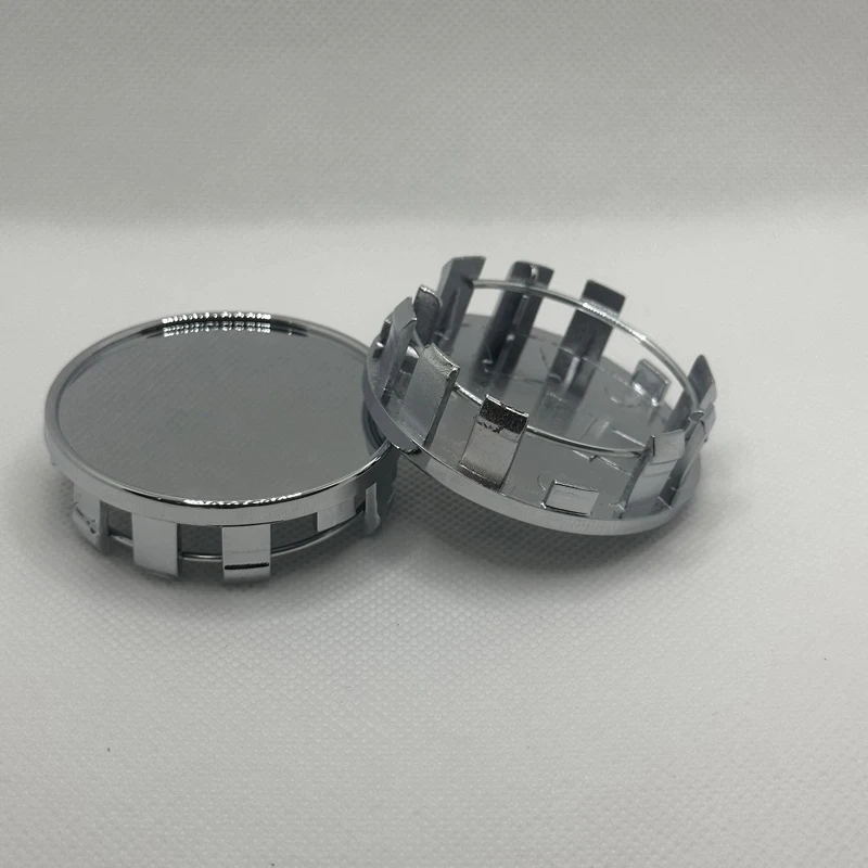 4 adet/takım 54mm araba tekerlekleri jant teker göbeği kapağı araba tekerlek merkezi kapaklar siyah gümüş ABS plastik Hubcap toz geçirmez kapakları