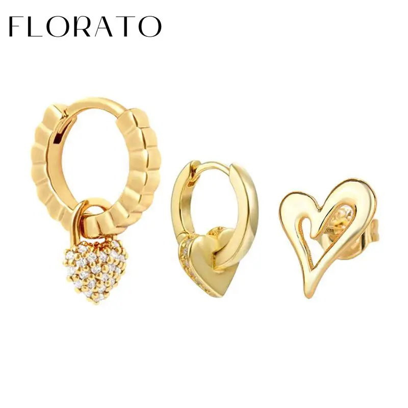 

925 sterling silver ear Needle hearts pendant hoop earrings for women heart earrings cute Fashion party jewelry new year gifts