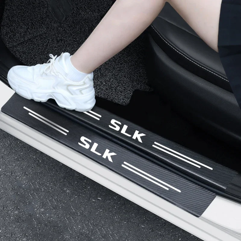 

Car Door Threshold Tape Sill Protective Stickers Decal for Mercedes Benz SLK Logo Auto Rear Trunk Bumper Anti-Scratch Guard Trim