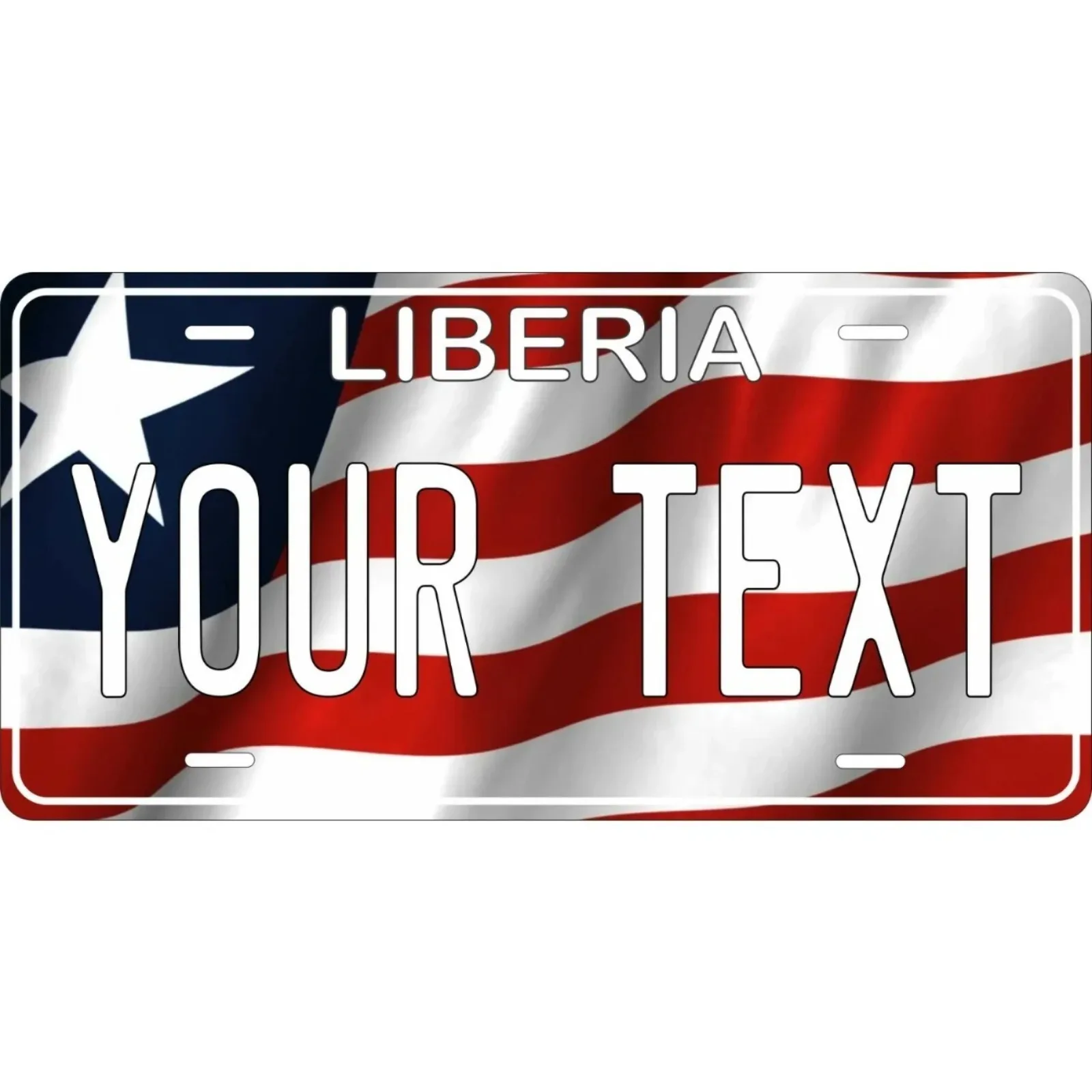 1PC 2D Flat Custom Liberia Flag Wave Decorative Tag, Personalized, Dustproof & Waterproof, Home Decor (Only Decoration)