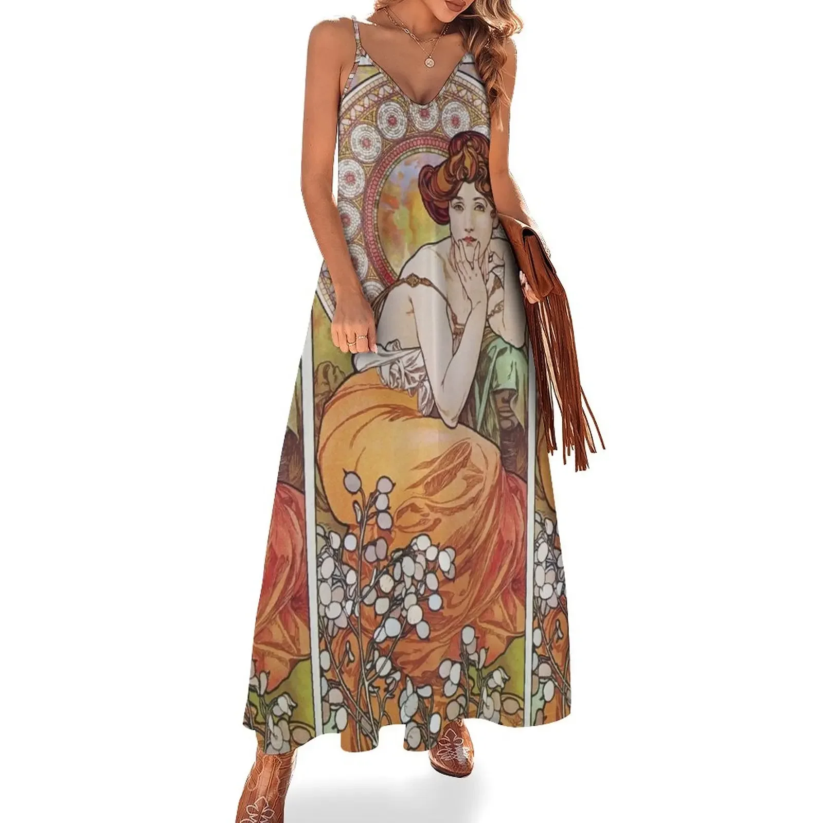 

Alphonse Mucha - Topaz Sleeveless Dress dress dresses Beachwear beach dresses