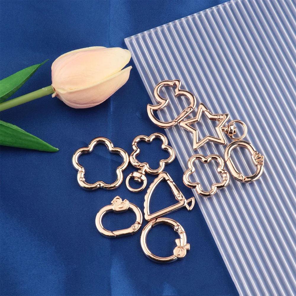 Openable Metal Sping Clasp Star Heart Cat Flower Ring Carabiner Keychain Bag Pet Dog Buckles Connector DIY Jewelry Making