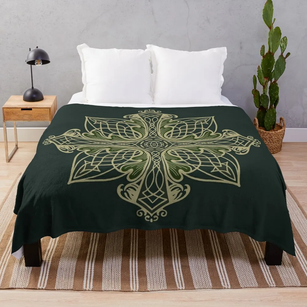 

Celtic Oak Cross Throw Blanket Sofa Throw for winter Sleeping Bag Quilt Blankets