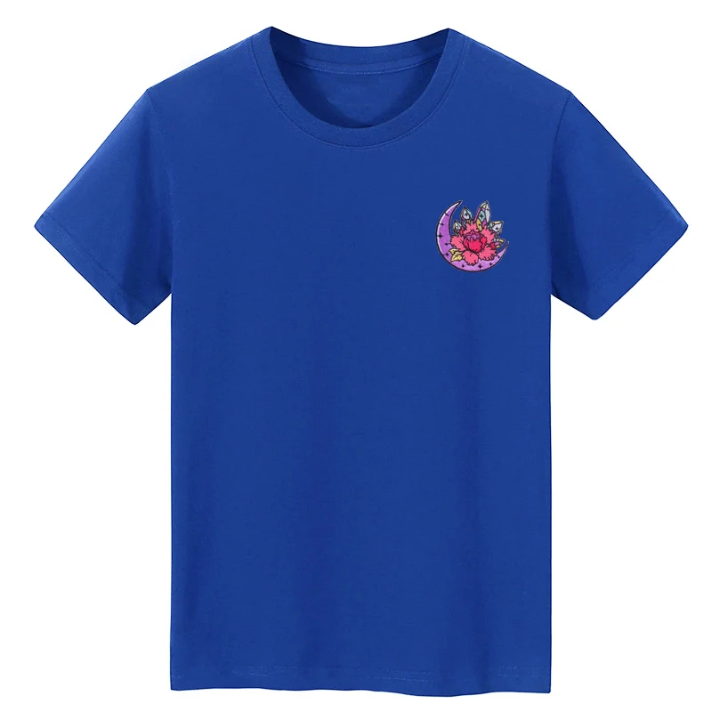 Women Tees Shirt Tops Slim Fit Round Neck Short Sleeve Flowers Graphic T-Shirts For Summer Streetwear 2024