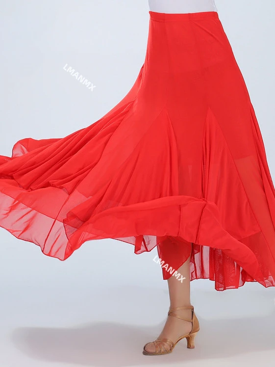 Ballroom Dancing Social Dance Half Length Skirt Square Dance Gauze Long Skirt Dance Competition Performance Costume