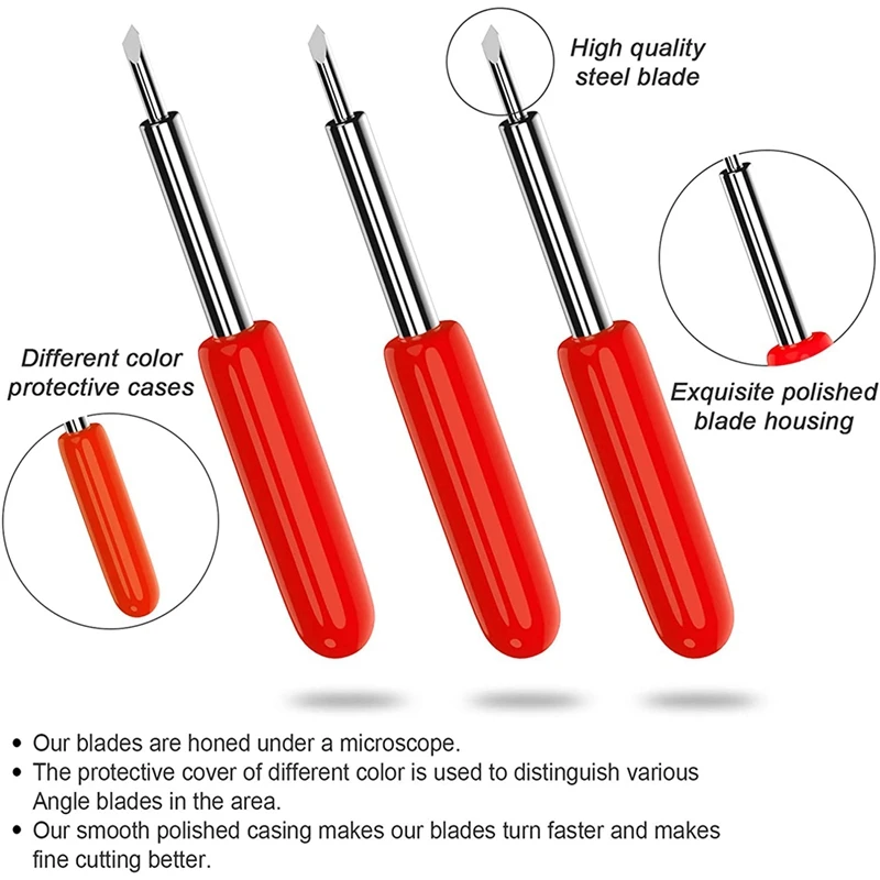 50PCS Replacement Cutting Blades For Cricut Explore Air 2 /Air 3/Maker Expression, 45 Degree Standard Fine Point Blades