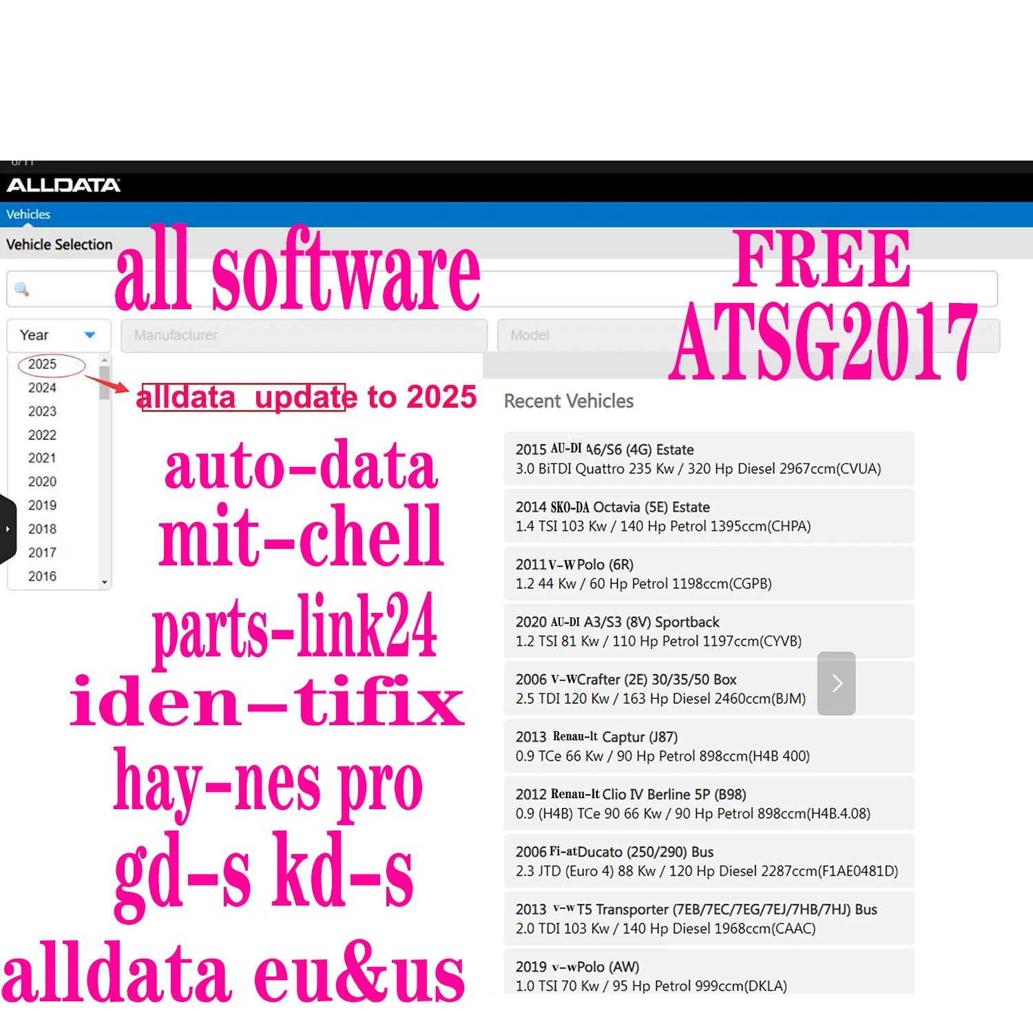 2025 Repair Software Online Account for Auto-data Auto Data Alldata All Data Workshop  Easy Install Work Stable