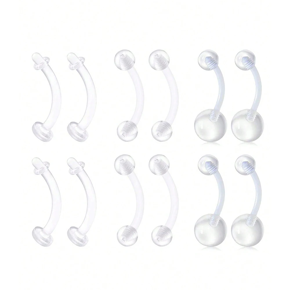 Clear Piercing Retainer, Hypoallergenic Bioflex Plastic