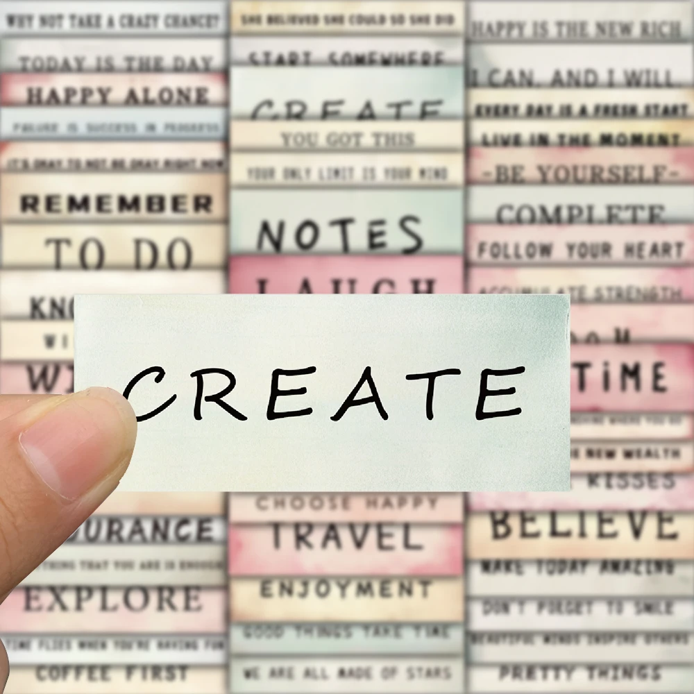 50/100 шт., ретро-этикетка, наклейки со словарным запасом, тетрадь, креативный скейтборд, кофе, сделай сам, чемодан, наклейка для скрапбукинга, милые вещи, подарок