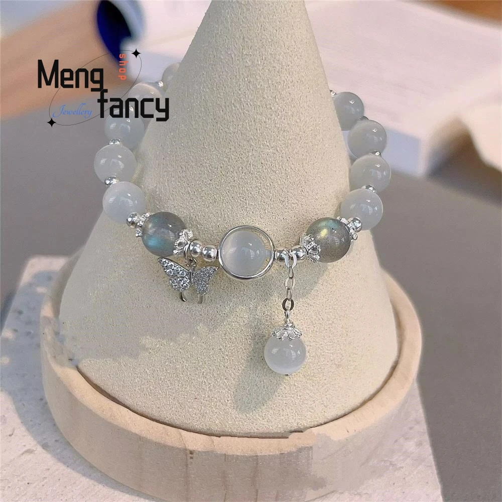 Pulsera de mariposa de ojo de gato Natural, brazalete personalizado, exquisito, elegante, joyería Sexy para niñas jóvenes, regalo de vacaciones más