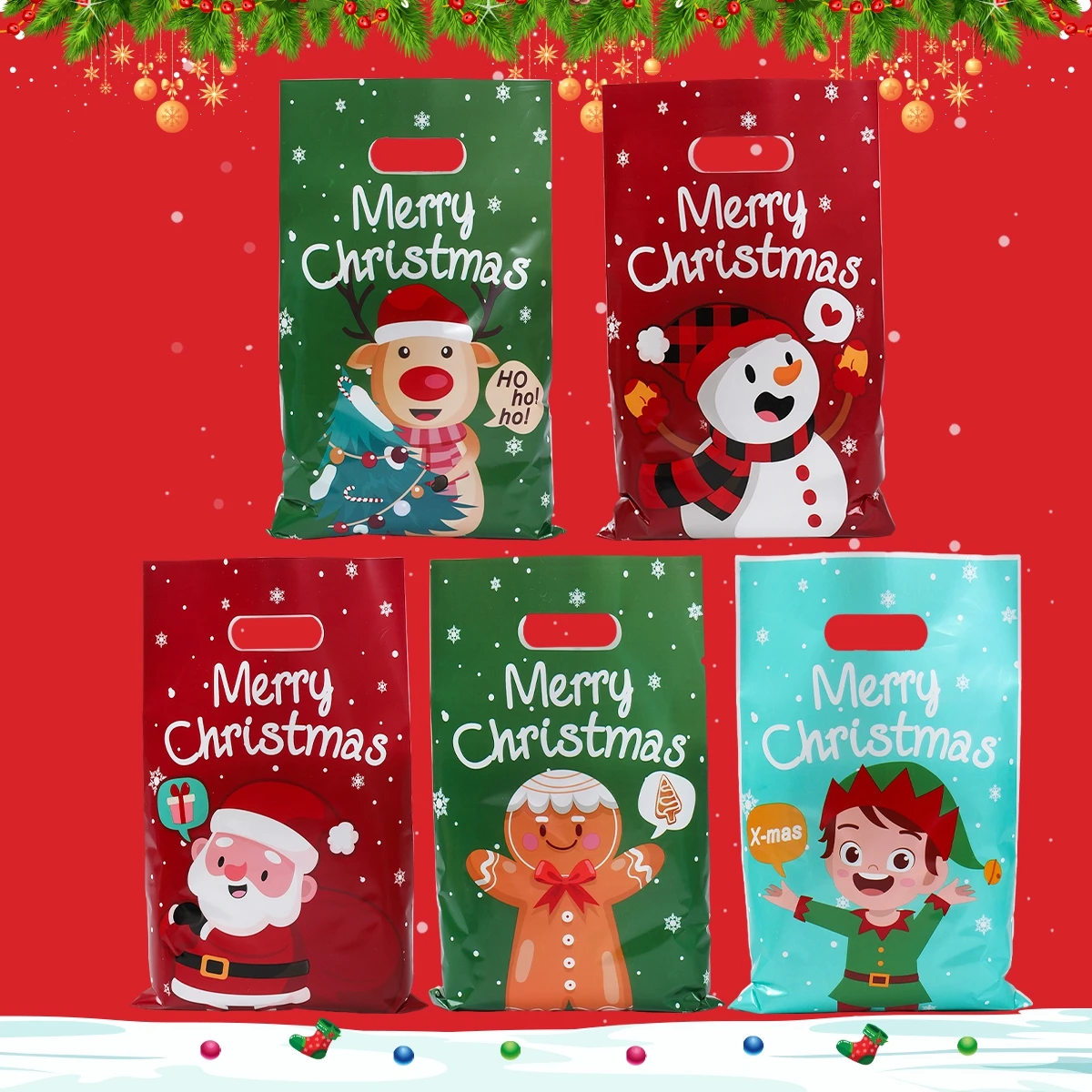 Christmas Snowman Santa Return Gift Bag Navidad Natal Noel Candy Cookie Bag Merry Christmas Decor For Home 2024 New Year 2025