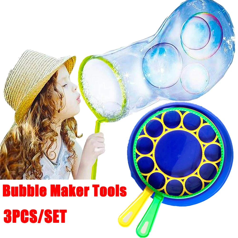 3Pcs/Set Garden Outdoor Fun Games Giant For Kids Bubble Wand Tool Magic Big Bubble Bubble Blow Maker Bubble Blower