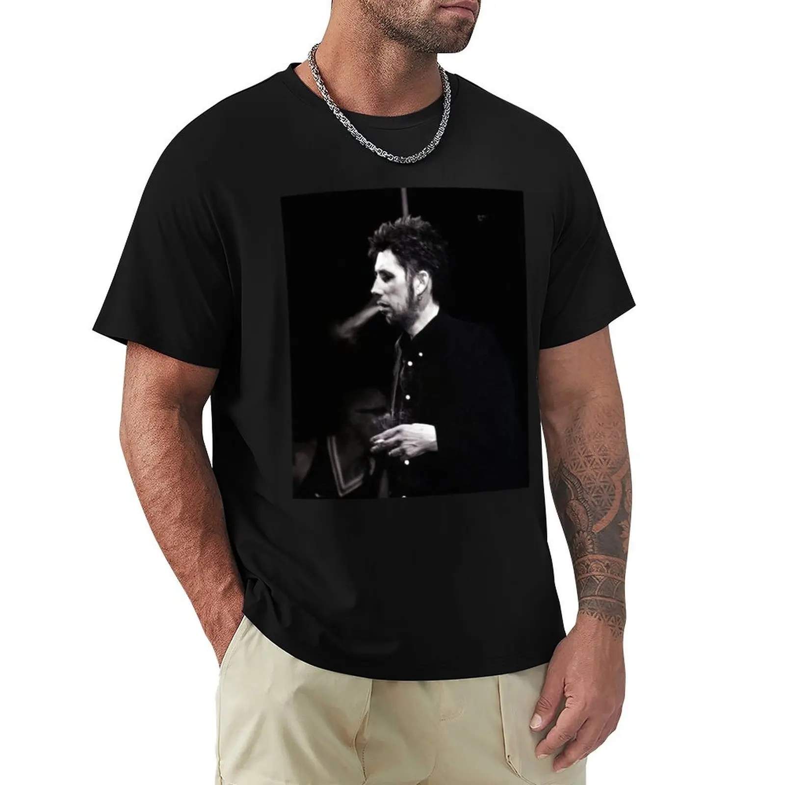 

Shane McGowan Smoking II T-Shirt topping gifts for boyfriend shirts graphic big and tall t shirts for men
