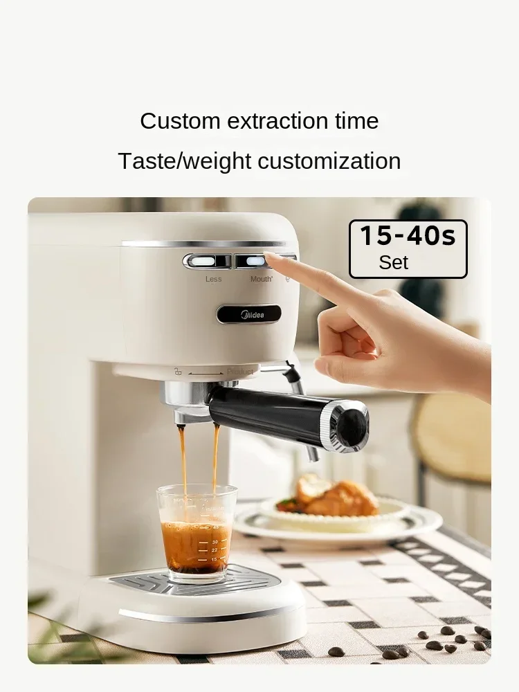Midea KFE07 Italian coffee maker Small full semi-automatic mini espresso American all-in-one milk makerGenuine Original