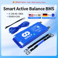 DALY Smart Active Balance BMS 16S 48V 8S 24V 4S 12V 1A Balance 485 CAN 100A 150A 200A 250A for Lifepo4 Li-Ion  battery 18650