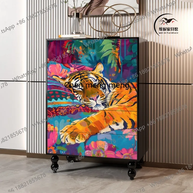 

Modern and simple, chest of drawers into the home, bed-end storage in the home living room of the homestay,