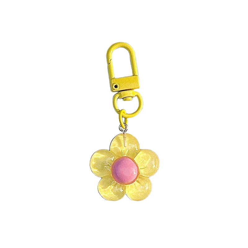 Llaveros de Flores Adorables para Mujer, Llavero de Resina Transparente con Cierre de Langosta, Adornos para Bolsos, Carteras, Mochilas, Decoraciones, Joyería, Accesorios DIY