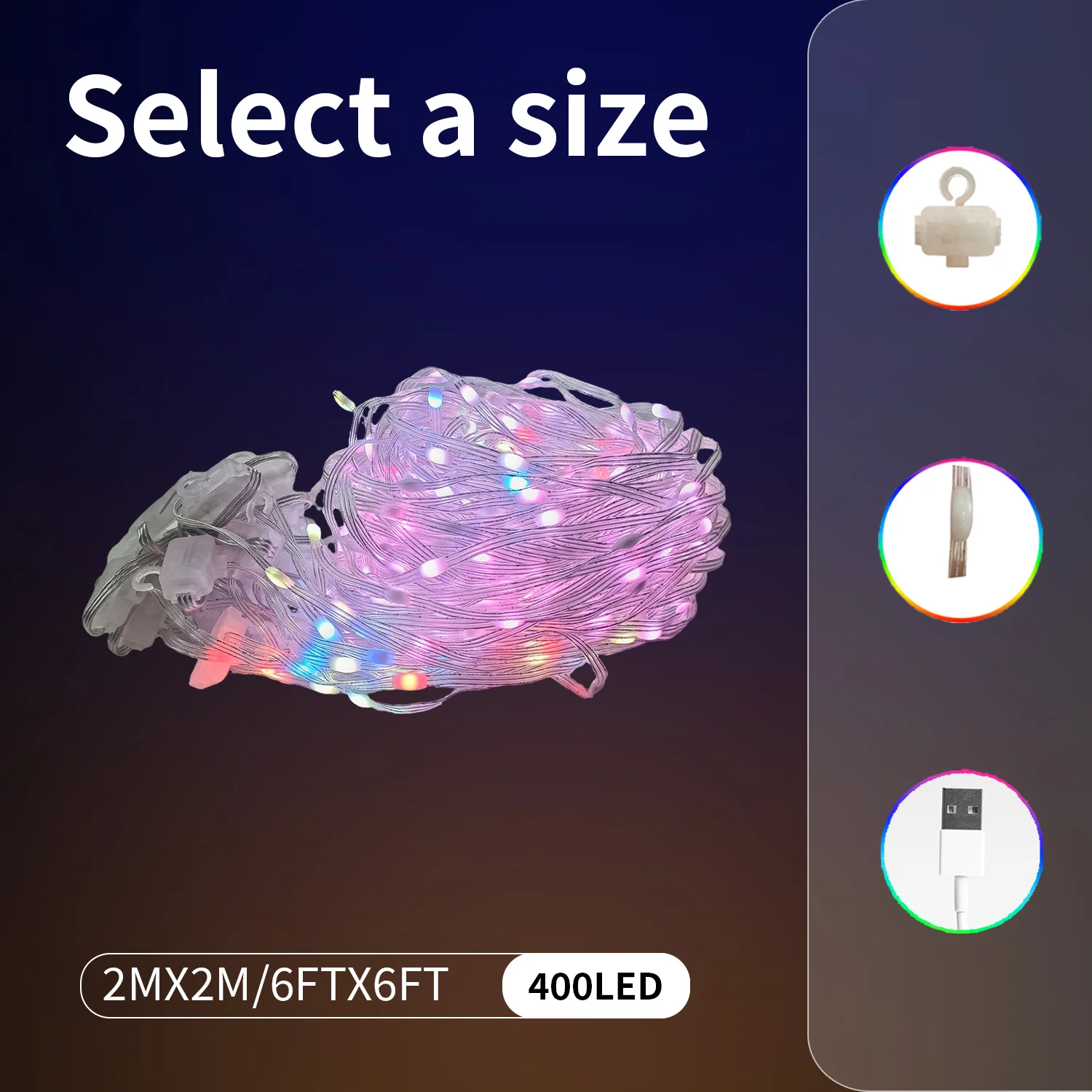 Smart Curtain Light String,400LED,APP Control, DIY Color Text Patterns,Surprise Gift,Wedding Party Decoration.