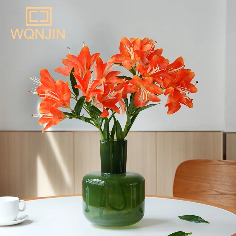 1 Stück, simulierte Seide 10 Köpfe lange Lilie, Heim hochzeits bühnen dekoration, Blumen arrangement, passende Materialien, Fotografie Requisiten
