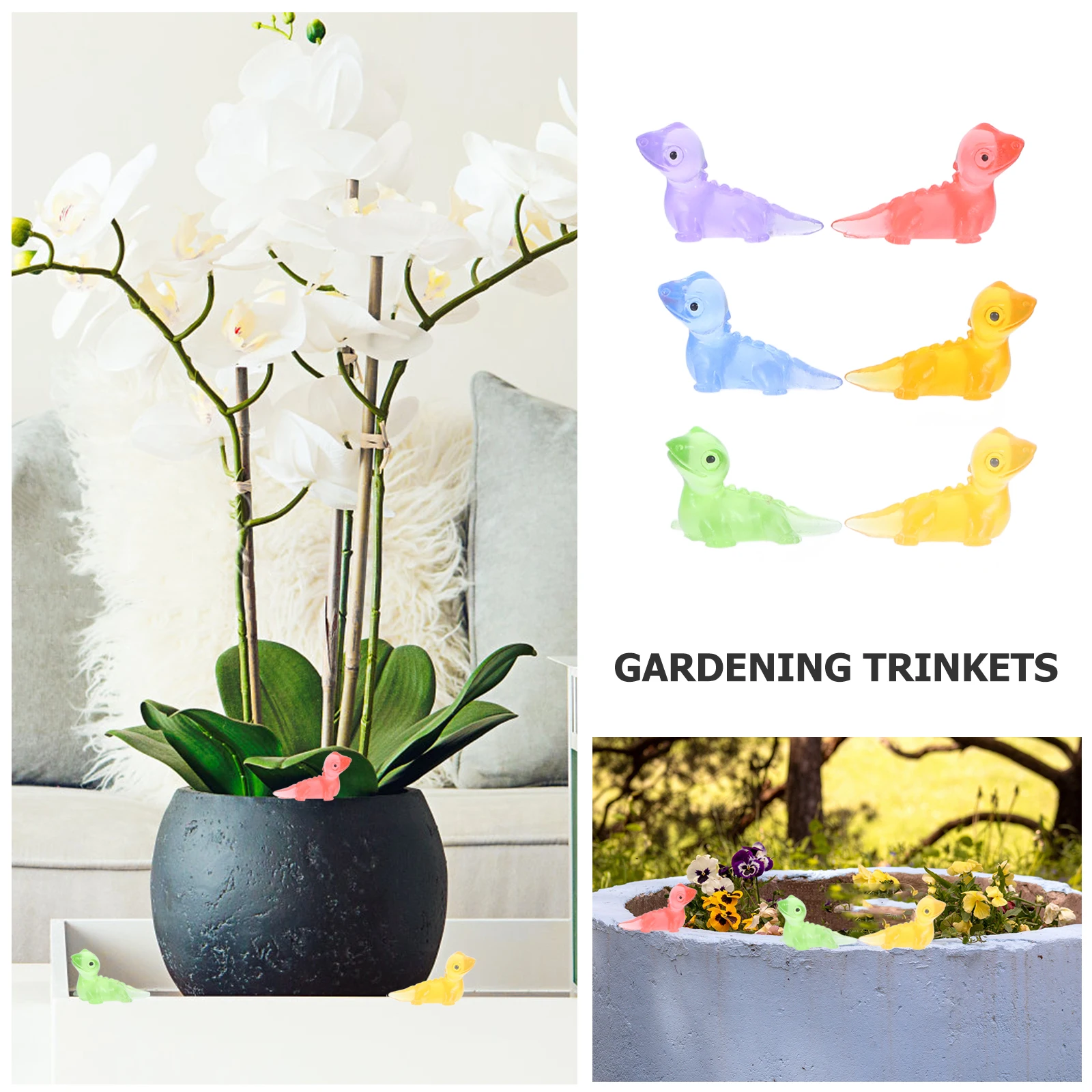 36 قطعة سحلية متوهجة صغيرة الراتنج الحرفية الحيوان لطيف مكتب ديكور للمنزل حديقة مكتب منضدية