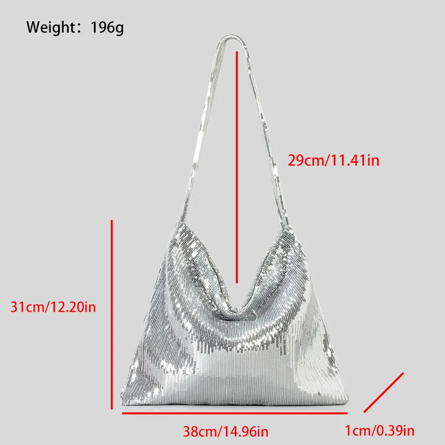 Casual Sequins Large Capacity Tote Bag Shinny Women Shoulder Bags Bling Lady Handbags Summer Party Purses Big Female Bag 2024