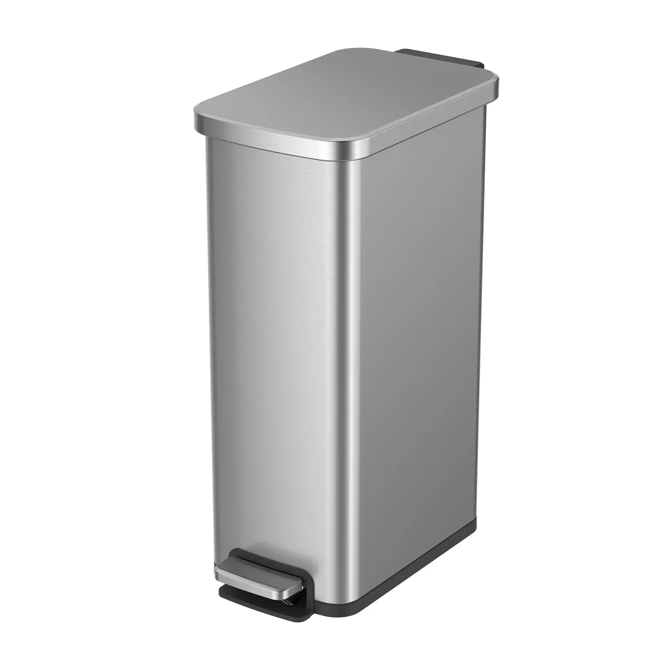 

Better Homes & Gardens 7.9 Gallon Slim Kitchen Trash Can, Stainless Steel Kitchen Step Trash Can