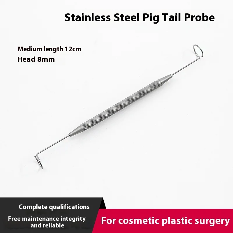 1pcs Titanium/stainless Steel Double Ended Pigtail Probe Ophthalmic Eye Instruments