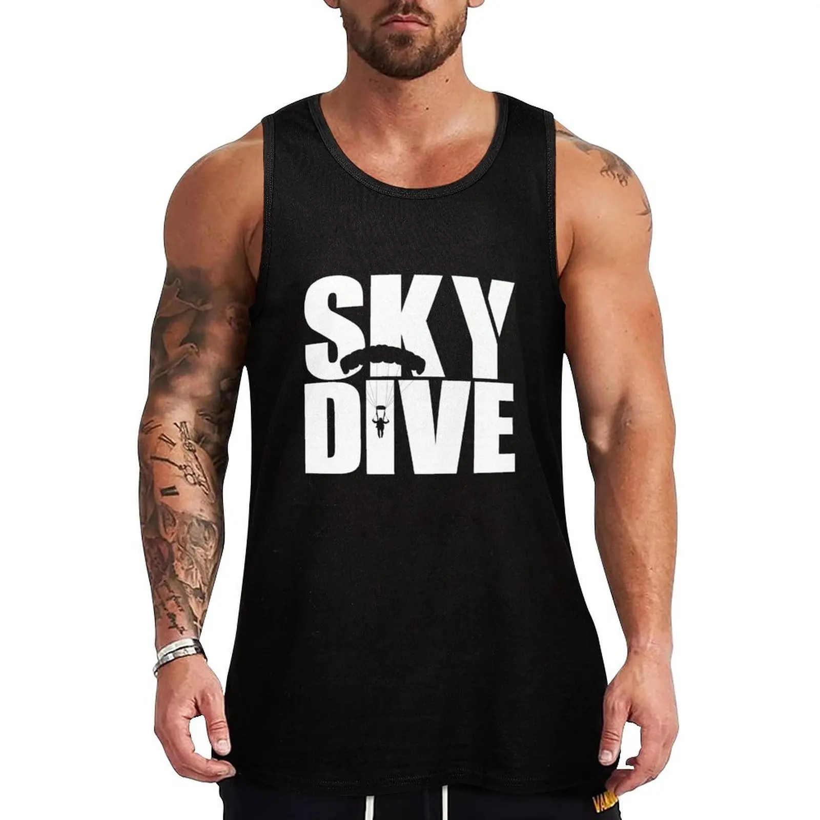 

Skydive T-shirt - Skydiving Tank Top Quick Dry Running Tank Top Sleeveless Sports Shirt