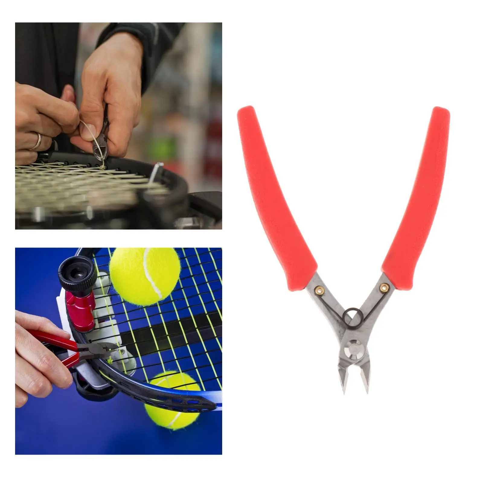 Image of Präzisions-Drahtschneiderzange aus roter Legierung, langlebiges Saitenwerkzeug für die Reparatur von Tennis-, Squash- und Badminton-Saitenmaschinen