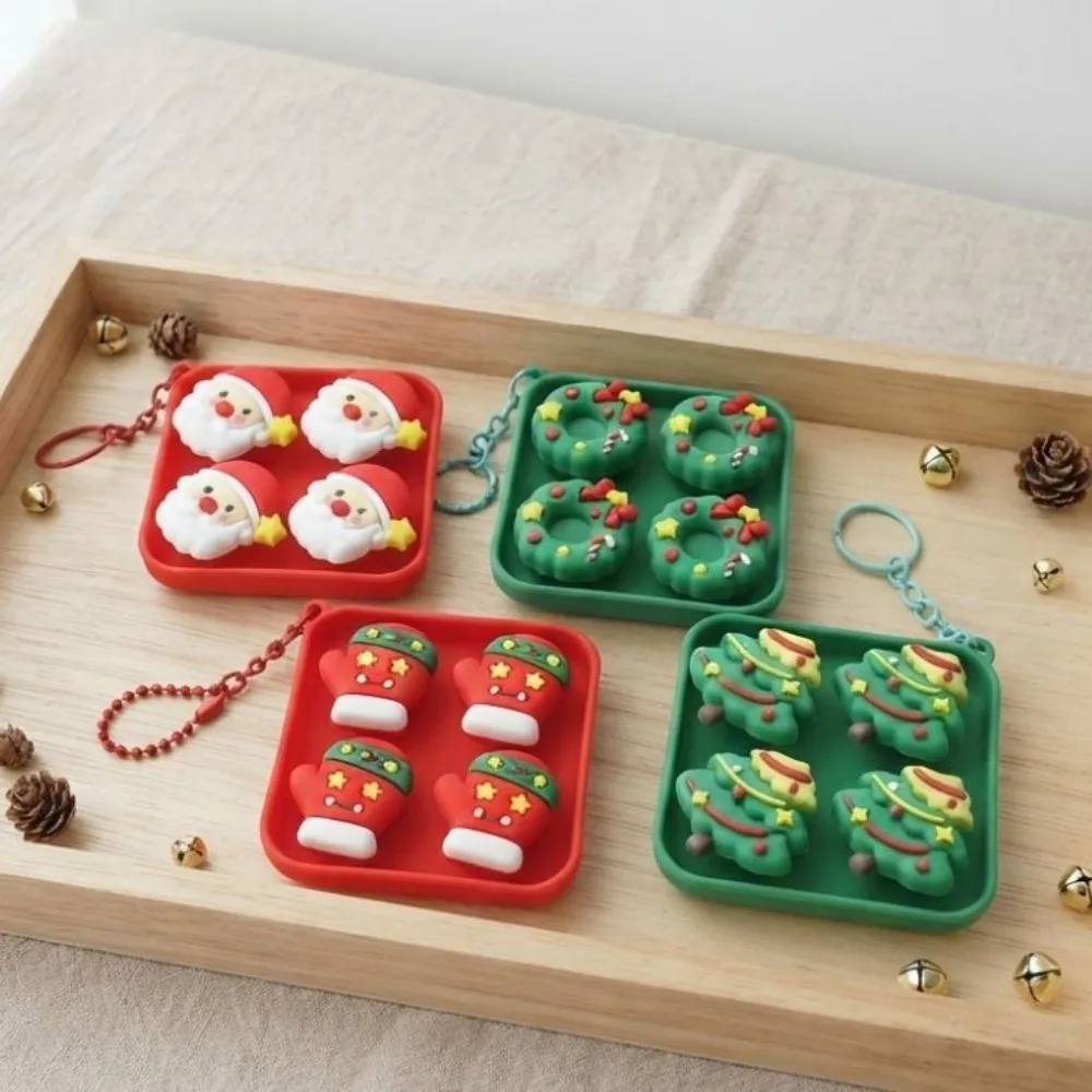 4-Tasten-Weihnachts-Tastatur-Schlüsselanhänger, tragbar, leicht, Mini-Tastatur-Anhänger, Weihnachtsmuster, dekorativ – Detail 5