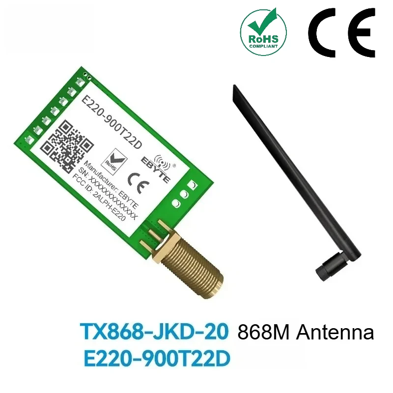 LLCC68 LoRa 868MHz 915MHz Wireless Module 22dBm Long Range 5km CDSENET E220-900T22D SMA-K UART RSSI Transmitter Receiver DIP