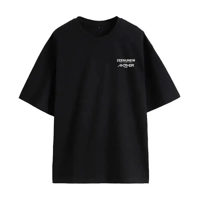 T-pop الدراما التايلاندية كتي فطيرة CutiePieSeries ZeePruk NuNew ZeeNunew ZeeNew زي طالب فضفاض غير رسمي قصير الأكمام تي شيرت هدية #1