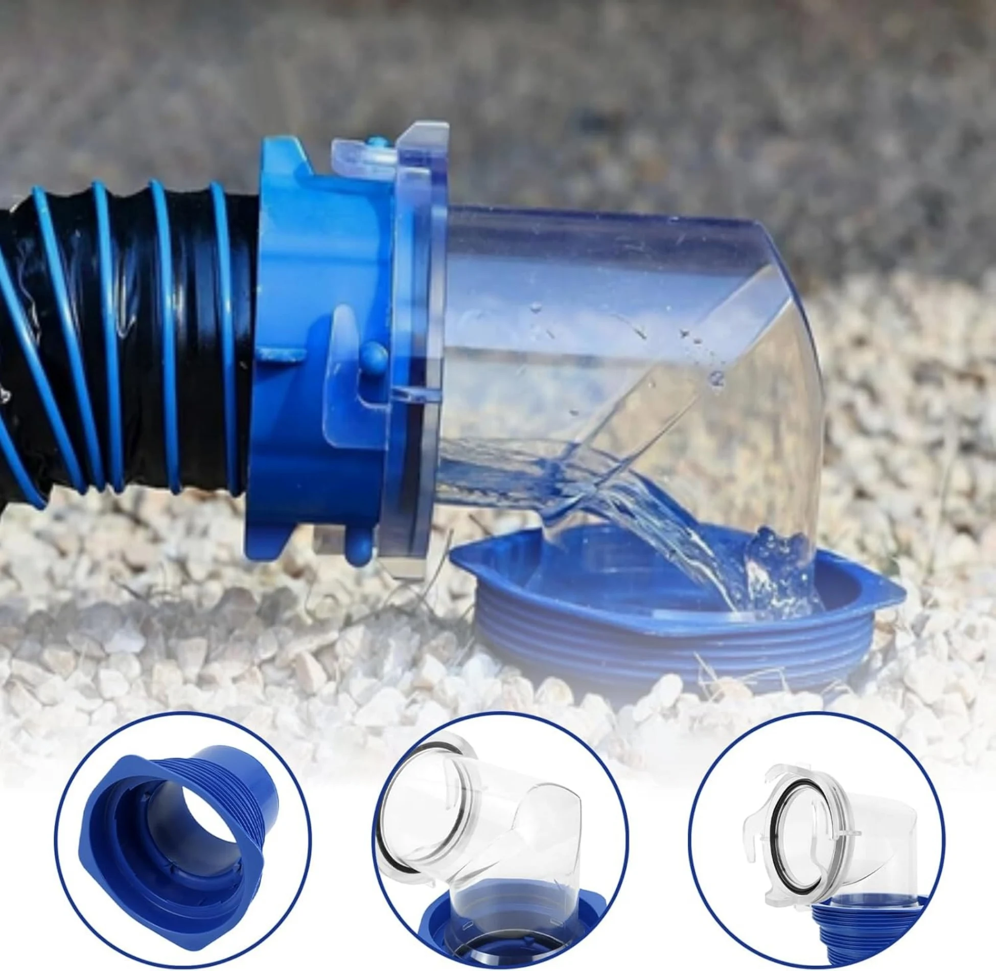 

1set Motorhome Camping Sewage Pipe Adapter 90 Degree Hose Elbow 4-In 1 Adapter Connector For Trailer Truck Caravan Accessories