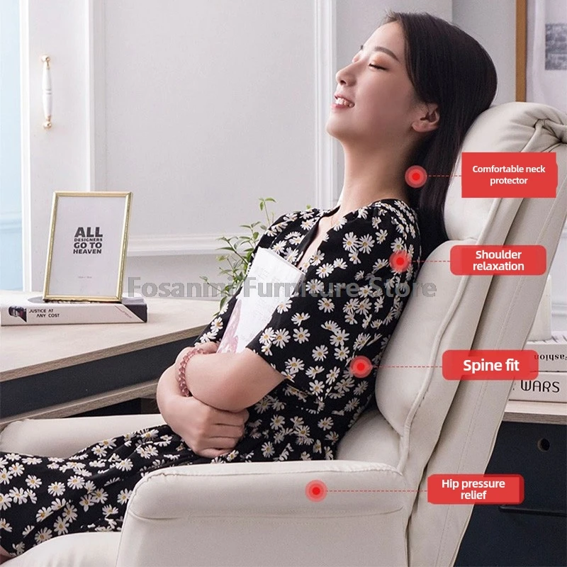 كرسي مكتب بمسند ظهر سميك، كرسي كمبيوتر منزلي مريح مع مساند للذراعين، كراسي جلدية قابلة للتعديل بعجلات