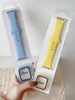 Vidrio + funda + correa para correas de reloj Apple 44mm 40mm 45mm 41-38mm 42mm pulsera deportiva de silicona iWatch series9 7 6 5 4 3 SE 10 8