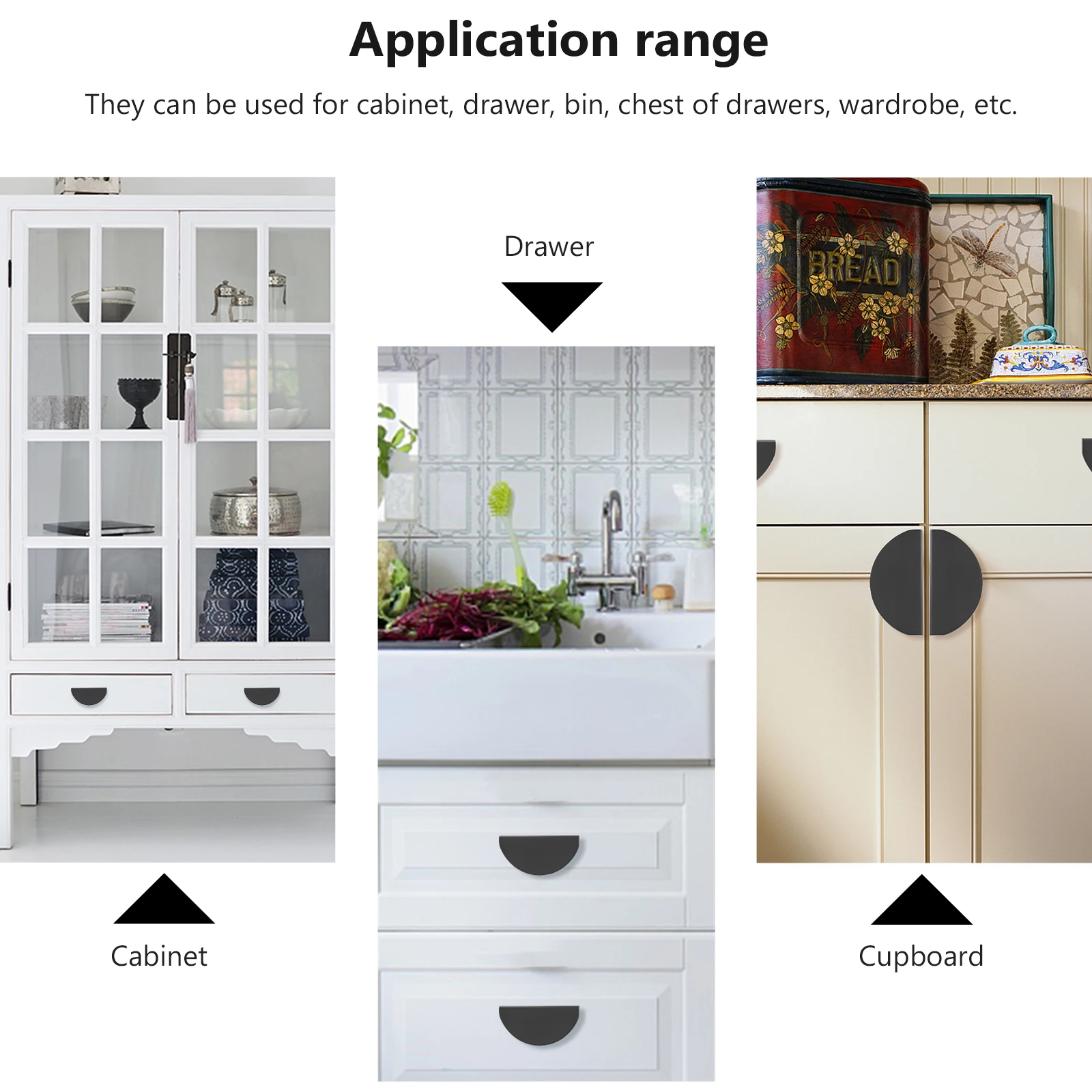 

4pcs Round H les Durable Semicircle Drawer Knobs Cabinet Pull Home Furniture Wardrobe Home Cabinet Knob Door Hardware