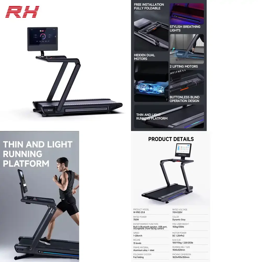 HD SCREEN Gym Equipment Fitness Running Treadmill Folding Home Use Semi Commercial Treadmill