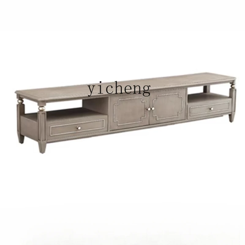 

TQH Light Luxury Solid Wood Coffee Table TV Cabinet Combination Modern Simple Small Apartment Living Room Locker