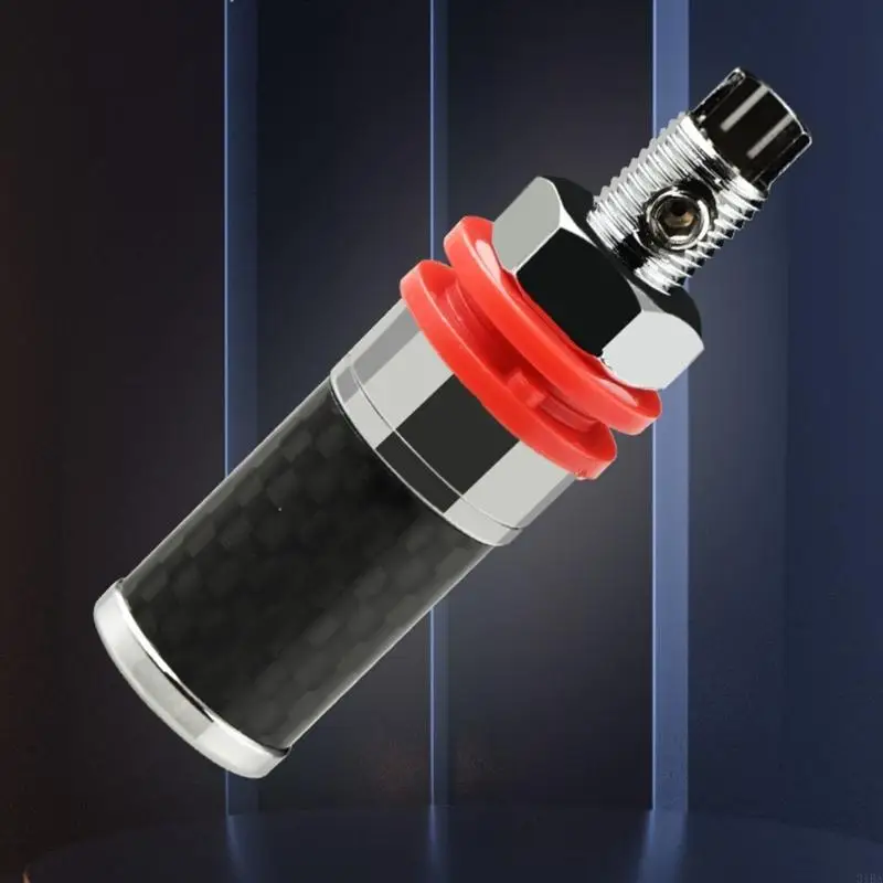2 Stück 4 mm Bananenstecker, schweißfreie Kupferklemme für 4 mm Bananenbuchse, schwarze und rote Bananenbuchsen-Bindungspfosten – Detail 5