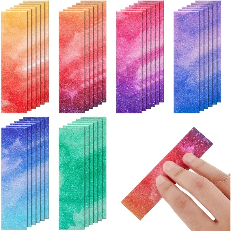 

Relieve Adult Teen Anxiety Gradient Style Watercolor Sensory Stickers Crushed Stone Pattern Fingertip Long Strips Calm Stickers