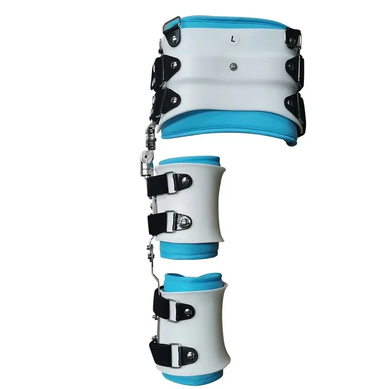 Orthopedics Hip Knee Ankle Foot Leg Protector Orthosis PE Stainless Steel Hook and Loop Closed
