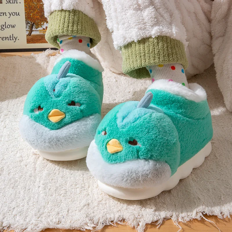 Cotton Slippers 2024 New Couple Winter Men and Women Cute Internet Celebrities Warm Plush Cotton Shoes Home Bag and Cotton Shoes