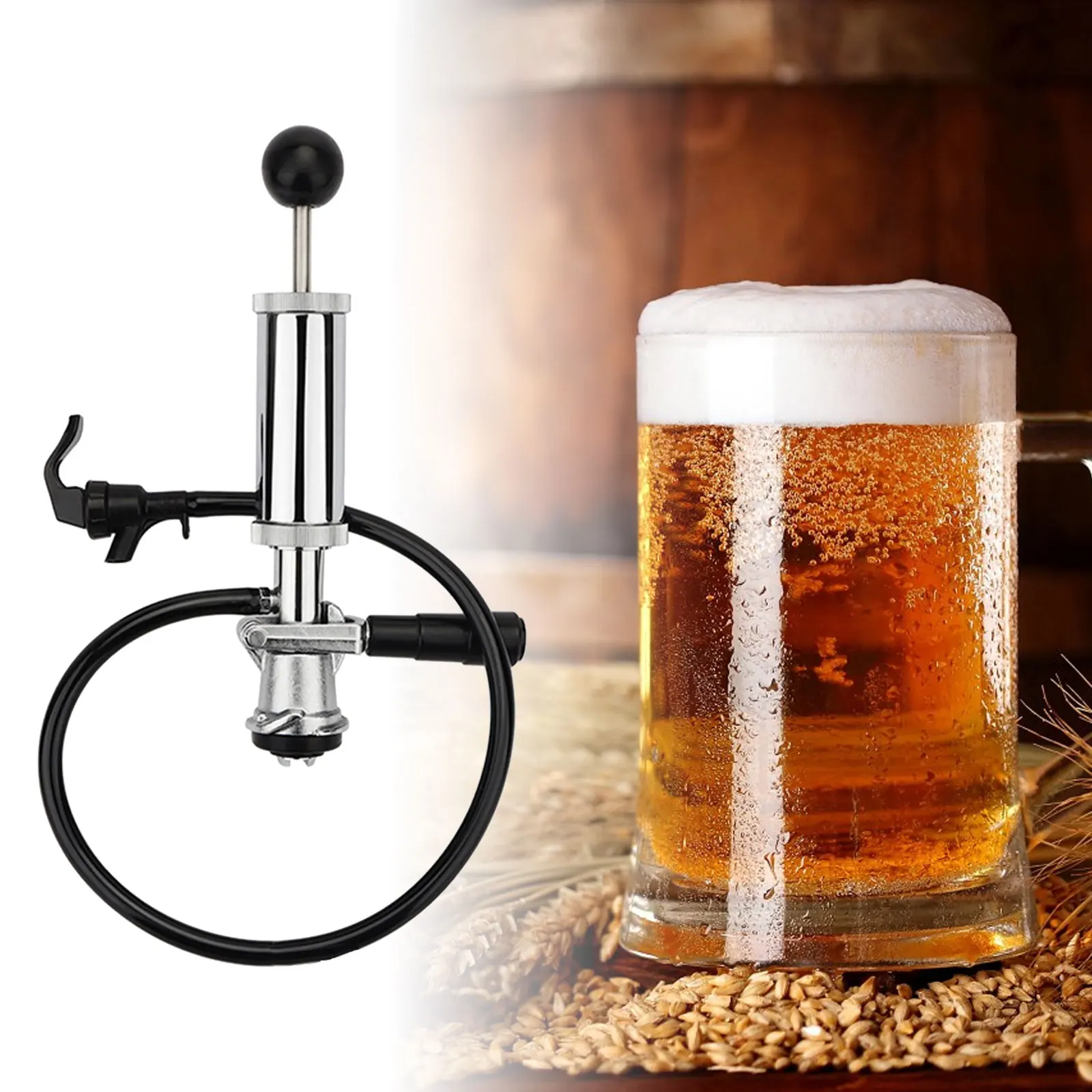 Beer Keg Taps S Type Pump Set Beer Keg Pump Durable Beer Brewing Equipment System for Picnic Table Camping Holiday Party Bar