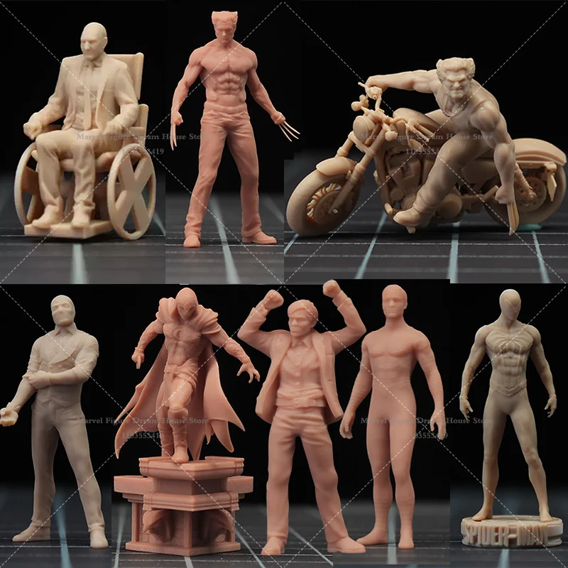 1/64 1/43 Scale Miniature Scene Dolls Un-panited White Figure Mini Model Spider Spirit With Great Power Great Responsibility